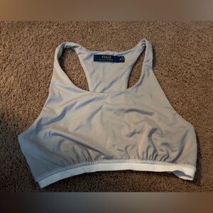 RALPH LAUREN Grey Padless Sports Bra MEDIUM